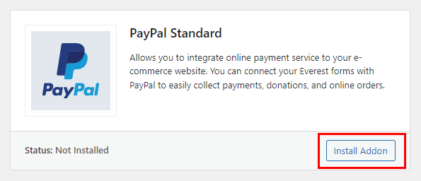 PayPal Addon را نصب کنید