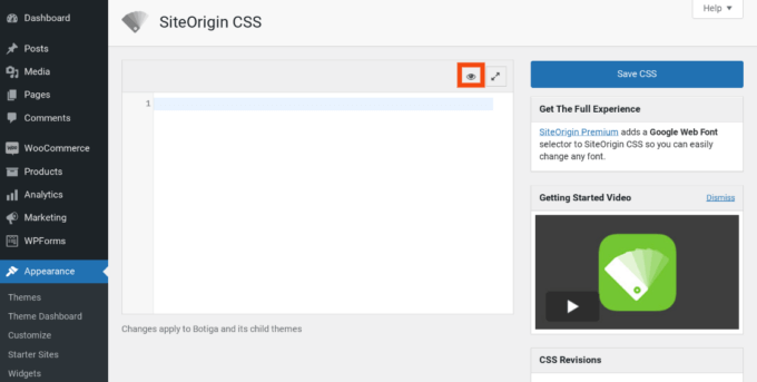 تنظیمات پلاگین SiteOrigin CSS